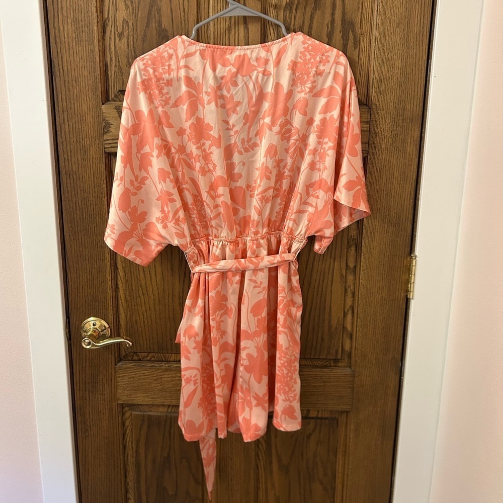 Pink Lily Coral Floral Tropical Romper Large - Picture 7 of 10